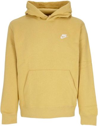 Nike Club Fleece Hoodie Long Sleeve Sweatshirt - Heren - Sportshirts - Geel - XL - Katoen - Fitness