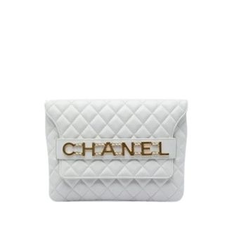 Chanel Pre-owned Vintage Quilted Flap Clutch - Dames - Pre-owned - Wit - Maat: ONE Size Leer