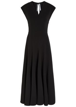 Another Tomorrow Cut-out Stretch-wool Midi Dress - Black - 38 (UK6 / XS)