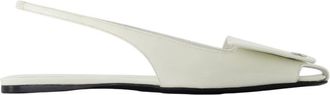 Courr&egrave;ges Fold Iced Leather Slingbacks - Dames - Ballerinas - Wit - 37 EU - Leer - Schoenen