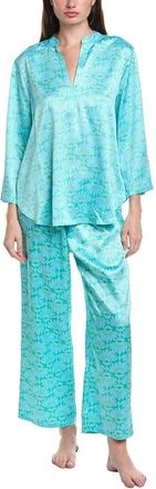 Natori 2pc Rhythm Printed Satin Pajama Pant Set