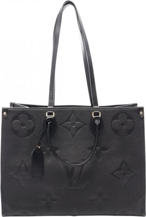 Louis Vuitton Black Leather Handbag Tote Bag (Pre-Owned)