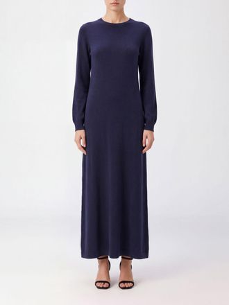 Malo Abito lungo in puro cashmere con scollo a girocollo e maniche lunghe