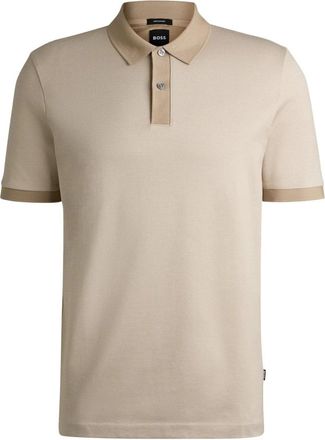 HUGO BOSS Polo Shirt - Heren - Polos - Beige - M - Katoen - Tops
