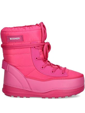 Bogner quilted lace-up snow boots - Roze