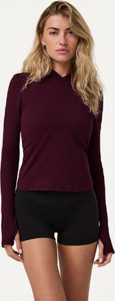 Vuori Clothing Womens Halo Fitted Long-Sleeve Hoodie Red XS