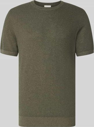 Profuomo T-Shirt aus Baumwoll-Leinen-Mix in Oliv, Gr&ouml;&szlig;e XXL