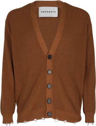 Amaranto Cardigans - Heren - Vesten - Bruin - M - Katoen - Truien & Vesten