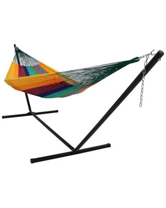 Sunnydaze Xxl Thick Mayan Hammock With 15 Stand 400-Lb. Capacity
