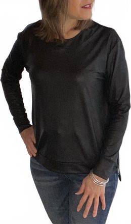 Ariella Zipper Detail Hi-Lo Top In Black