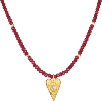 Satya Jewelry Healing Heart Red Onyx Heart Necklace at Nordstrom