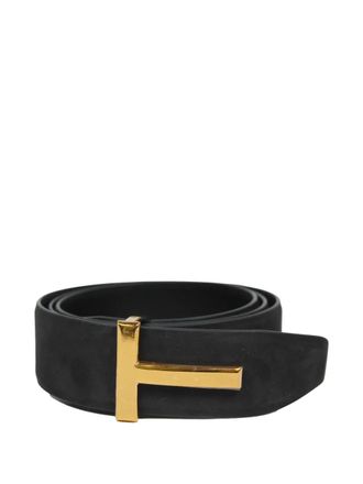 Tom Ford T-buckle leather belt - Zwart