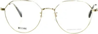 Moschino Metal Frame Eyeglasses - Gold