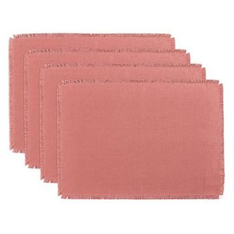 Solino Home Linen Placemats - Fringe, 14 x 19 in Dusty Rose at Nordstrom, Size Medium