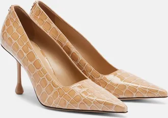 Jimmy Choo London Ixia croc-effect patent leather pumps