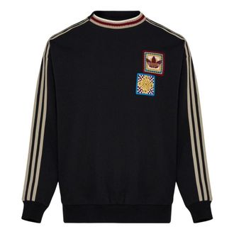 adidas FW25 Crafted Crewneck Jumper Asia Sizing Black KU1422