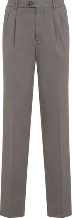 Brunello Cucinelli Neutrale Chino Broek voor Mannen - Heren - Slim Fit Broeken - Bruin - XL - Katoen - Broeken