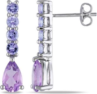 Delmar Sterling Silver Amethyst & Tanzanite Drop Earrings in Purple at Nordstrom Rack