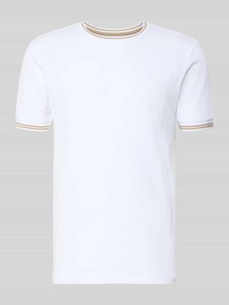 Christian Berg T-Shirt mit Strukturmuster und Rundhalsausschnitt in Weiss, Gr&ouml;&szlig;e 3XL