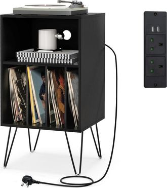 Costway Record Player Stand 3-Tier Turntable Stand-Black