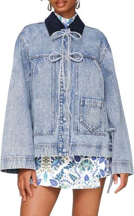 Avec Les Filles Oversized Denim Chore Jacket in Flutter Wash at Nordstrom, Size X-Small