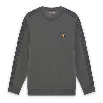 Lyle & Scott Jacquard Tape Crew Neck - Heren - Sweatshirts & Hoodies - Grijs - Maat: S Katoen