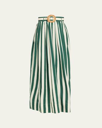 Cara Cara Greenfield Belted Cotton Maxi Skirt