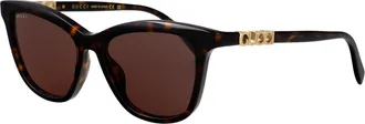 Gucci Womens Sunglasses Havana Acetate