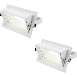 Loops 2 PACK Fully Adjustable Ceiling Downlight - 35W Cool White LED - Matt White