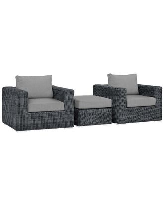 ModWay Summon 3-Piece Outdoor Patio Sunbrella Sectional Set