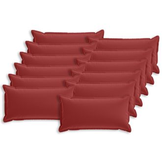 vidaXL Funda De Almohada 12 Uds. Houten Rojo Vino 40 X 80 Cm Poli&eacute;ster Vidaxl