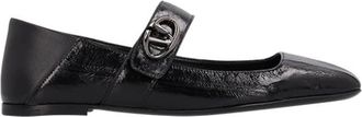 Valentino Garavani Vlogo Locker Ballerinas - Dames - Ballerinas - Zwart - 37 1/2 EU - Leer - Schoenen