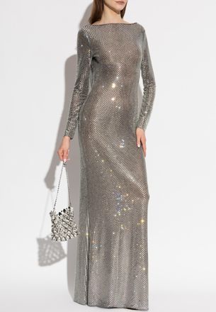 Self Portrait Dress With Shimmering Sequins, Womens, Grey
