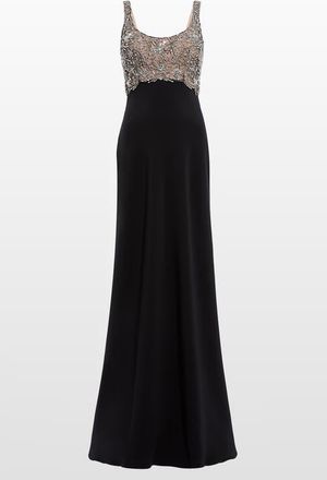 Jenny Packham Reverie Embellished Maxi Dress in Liquorice - Illusion at Nordstrom, Size 16 Uk
