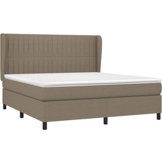 vidaXL Vidaxl - Cama Box Spring Con Colch&oacute;n Tela Gris Taupe 160x200 Cm