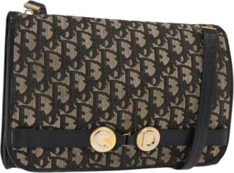Dior Pre-owned Cross Body Bags, female, Black, Size: ONE SIZE Pre-owned Trotter Canvas Shoulder Bag