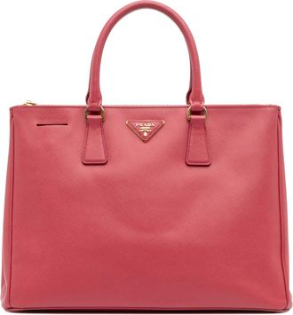Prada Pre-owned Womens Galleria Top Handle Leather Bag - Poppy - One Size