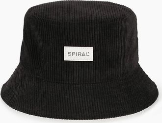 Spiral Womens Wordmark Ribbed Cord Effect Bucket Hat - Black - Size: LADIES