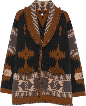Alanui Brown Shawl Lapel Cardigan
