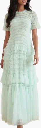 Needle & Thread Valentine Ruffle Maxi Gown in Soft Mint at Nordstrom, Size 14