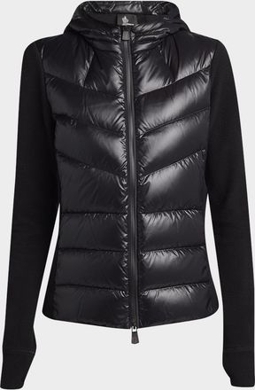 Moncler Padded Down Zip-Up Hoodie Cardigan