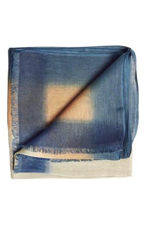 Studio Variously Oceana Beige Soft Linen Silk Handloom Scarf at Nordstrom