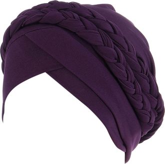Generic Wrap Hat Cover Head Braid Turban Headwear Ethnic Pre-Tied Cap Hair Caps Water Proof Baseball Cap Men (Purple, One Size)