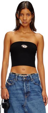 Diesel Tube top with logo plaque - Tops - Woman - Black