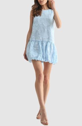 Mila Mae Tie Back Bubble Hem Minidress in Blue at Nordstrom, Size X-Large