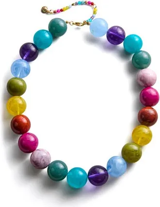 BaubleBar Jane Rainbow Semiprecious Beaded Necklace in Multi at Nordstrom