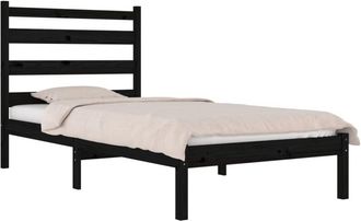 vidaXL Estructura De Cama Madera Maciza De Pino Negra 100x200 Cm Vidaxl