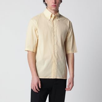 Christophe Lemaire Camicia a maniche corte gialla chiara in lana