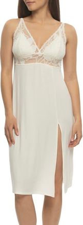Felina Annalisa Lace Trim Chemise in Whisper White at Nordstrom, Size X-Large
