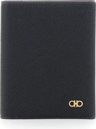 Ferragamo Micro Gancini Card Holder - Heren - Portefeuilles - Zwart - ONE Size - Leer - Accessoires